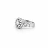 14K Gold Diamond Wheel Three Row Band