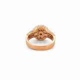 14K Gold Diamond Wheel Three Row Band