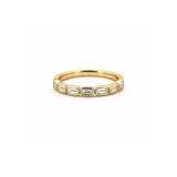 14K Gold Sideways Baguette Bezel Diamond Fashion Band
