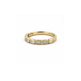 14K Gold Sideways Baguette Bezel Diamond Fashion Band