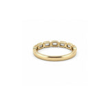 14K Gold Sideways Baguette Bezel Diamond Fashion Band