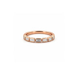 14K Gold Sideways Baguette Bezel Diamond Fashion Band
