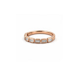 14K Gold Sideways Baguette Bezel Diamond Fashion Band