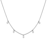 14K Gold Spaced Dangling Diamond Necklace