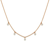 14K Gold Spaced Dangling Diamond Necklace