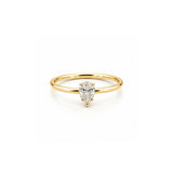 14K Gold Pear Shape Prong Set Diamond Single Stone Ring