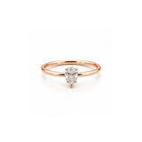 14K Gold Pear Shape Prong Set Diamond Single Stone Ring