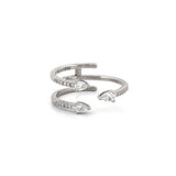 14K Gold Three Row Open Pear Diamond Staggered Band