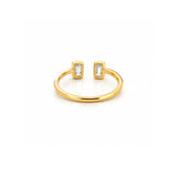 14K Gold Open Emerald Bezel Diamond Enamel Band