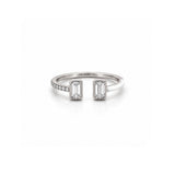 14K Gold Open Emerald Bezel Diamond Enamel Band