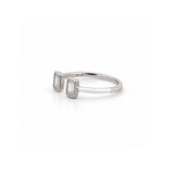 14K Gold Open Emerald Bezel Diamond Enamel Band