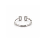 14K Gold Open Emerald Bezel Diamond Enamel Band