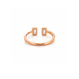 14K Gold Open Emerald Bezel Diamond Enamel Band