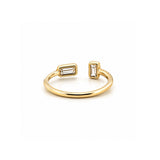 14K Gold Open Alternating Emerald Bezel Diamond Enamel Band
