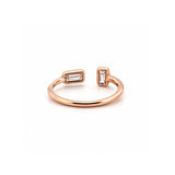 14K Gold Open Alternating Emerald Bezel Diamond Enamel Band