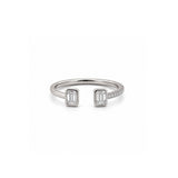 14K Gold Open Emerald Bezel Diamond Band