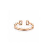 14K Gold Open Emerald Bezel Diamond Band