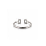 14K Gold Open Emerald Bezel Diamond Band