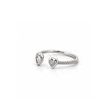 14K Gold Open Heart and Pear Bezel Diamond Enamel Band