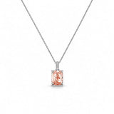 14K Gold Lab Grown Cushion Pink Diamond Under Halo Pendant Necklace