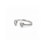 14K Gold Open Pear and Heart Bezel Diamond Band