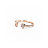 14K Gold Open Pear and Heart Bezel Diamond Band