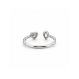 14K Gold Open Pear and Heart Bezel Diamond Band
