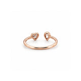 14K Gold Open Pear and Heart Bezel Diamond Band