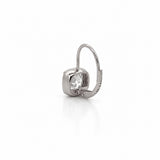14K Gold Lab Grown Cushion Diamond Bezel Huggie Earrings