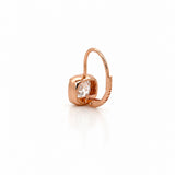 14K Gold Lab Grown Cushion Diamond Bezel Huggie Earrings
