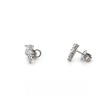 14K Gold Lab Grown Diamond Three Pear Cluster Stud Earrings