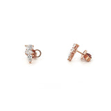 14K Gold Lab Grown Diamond Three Pear Cluster Stud Earrings