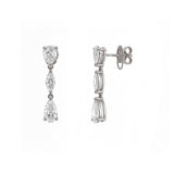 14K Gold Lab Grown Diamond Pear and Marquise Dangle Stud Earrings