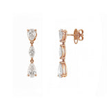 14K Gold Lab Grown Diamond Pear and Marquise Dangle Stud Earrings