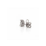 14K Gold Lab Grown Tri Stone Cluster Diamond Stud Earrings