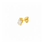 14K Gold Lab Grown Pear Cut Basket Set Diamond Stud Earrings