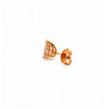 14K Gold Lab Grown Pear Cut Basket Set Diamond Stud Earrings