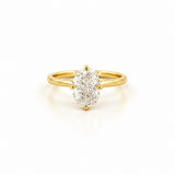 14K Gold Lab Grown Elongated Cushion Diamond Solitaire Engagement Ring