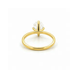 14K Gold Lab Grown Elongated Cushion Diamond Solitaire Engagement Ring