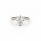 14K Gold Lab Grown Elongated Cushion Diamond Solitaire Engagement Ring