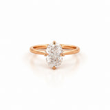 14K Gold Lab Grown Elongated Cushion Diamond Solitaire Engagement Ring