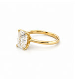 14K Gold Lab Grown Radiant Diamond Floral Solitaire Engagement Ring