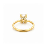 14K Gold Lab Grown Radiant Diamond Floral Solitaire Engagement Ring