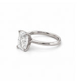 14K Gold Lab Grown Radiant Diamond Floral Solitaire Engagement Ring