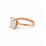 14K Gold Lab Grown Radiant Diamond Floral Solitaire Engagement Ring