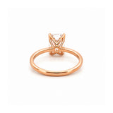 14K Gold Lab Grown Radiant Diamond Floral Solitaire Engagement Ring