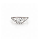 14K Gold Lab Grown Marquise Diamond Curved Band