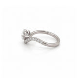 14K Gold Lab Grown Marquise Diamond Curved Band