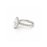 14K Gold Lab Grown Oval Diamond Floral Prong Engagement Ring