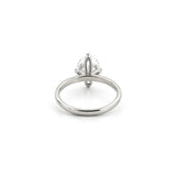 14K Gold Lab Grown Oval Diamond Floral Prong Engagement Ring